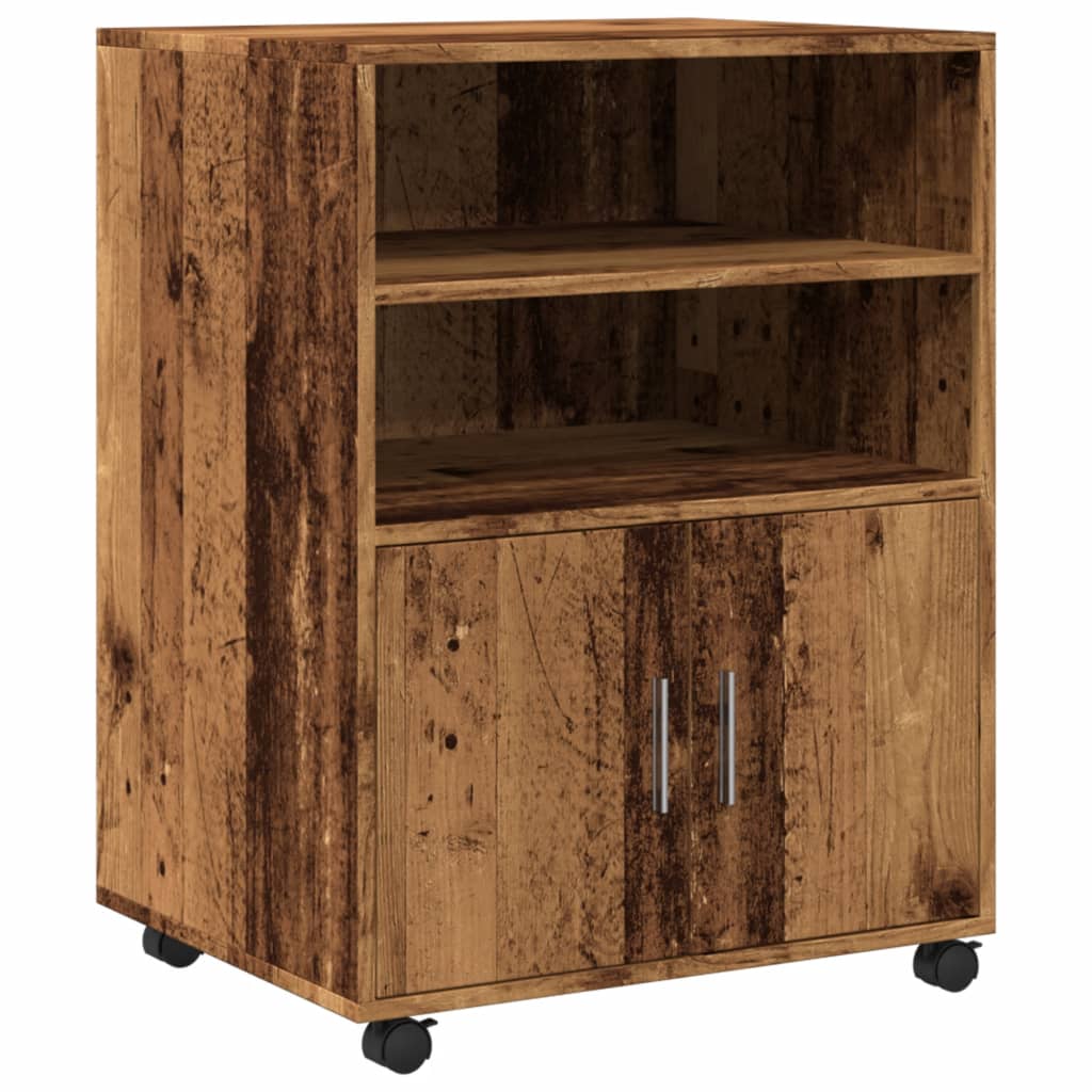 vidaXL Armario con Ruedas Archivador Almacenamiento Oficina Madera Ingeniería 60x48x81 cm