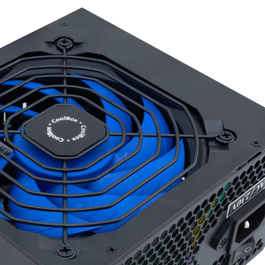 Coolbox - Fuente de Alimentación para PC COO-FAPW3-650 de 750 W, formato ATX, eficiencia 85 %, con ventilador silencioso de 120 mm, protecciones contra sobrecarga y cortocircuito, cables planos para mejor flujo de aire