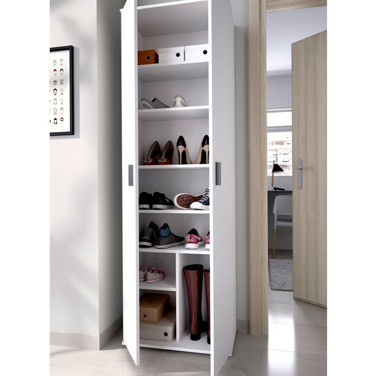 Armario auxiliar Use 2 puertas con estante blanco 180x59x37 cm