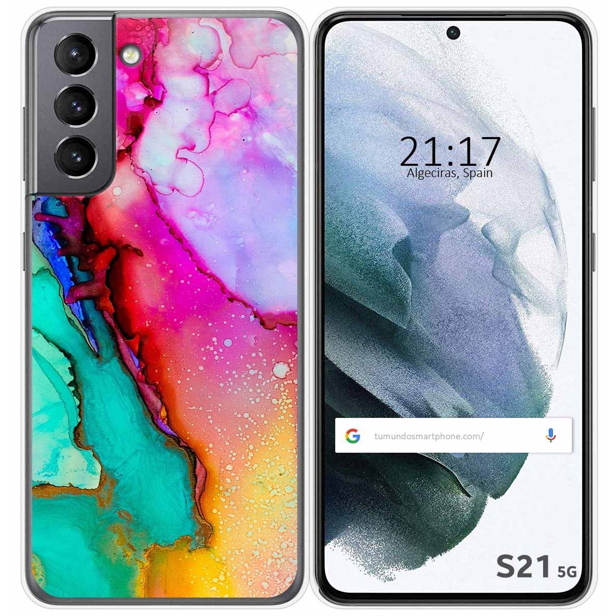 Tumundosmartphone Funda Gel Tpu para Samsung Galaxy S21 5G diseño Mármol 15 Dibujos