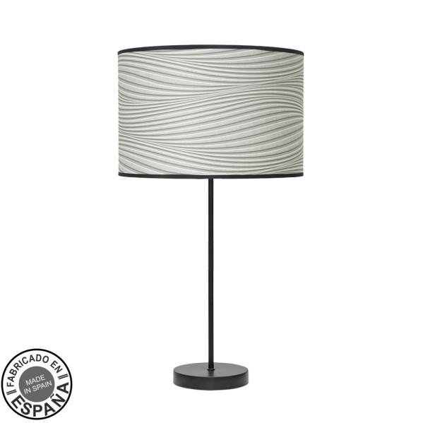 Sobremesa alto moda 1xe27 negro/surco gris 63x30x 30 cm