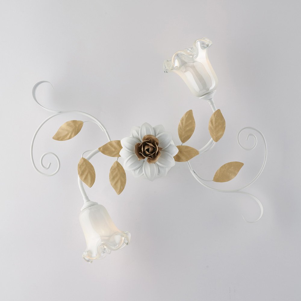 Plasterlight Arte Pobre Cesta Blanco Y Marfil 2 Luces E14