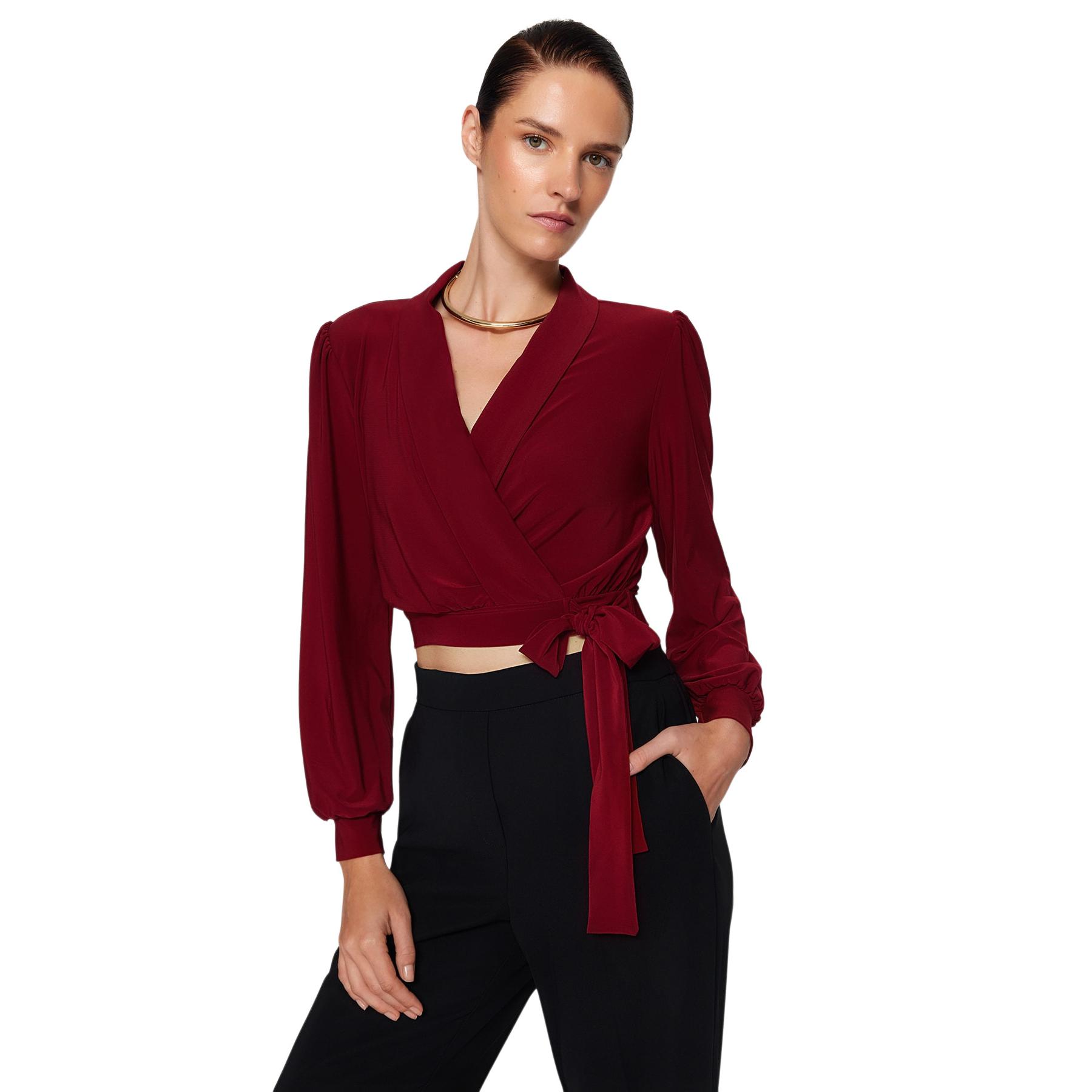 Trendyol La Blusa De - Elegante Y Moderna - Color Azul - Única Borgoña Mujer Pequeño