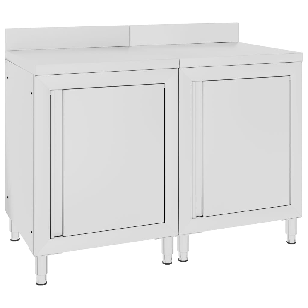 vidaXL Mesa de Trabajo Comercial Mueble Acero Inoxidable Cocina Dimensiones 60 x 60 x 96 cm, 120 x 60 x 96 cm