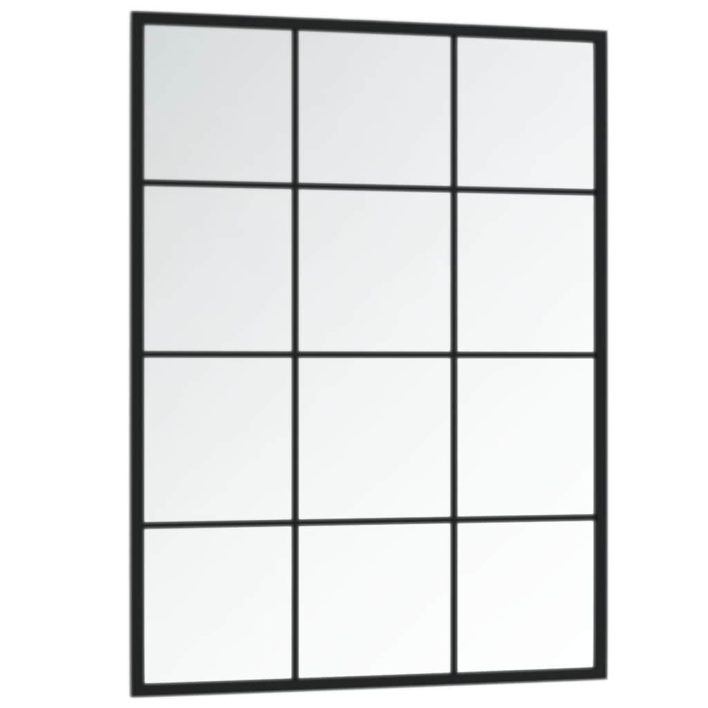 vidaXL Espejos de Pared Decoraciones Rectangulares Colgantes (2 unidades) Metal Negro Dimensiones 100 x 40 cm, 80 x 60 cm, 100 x 60 cm