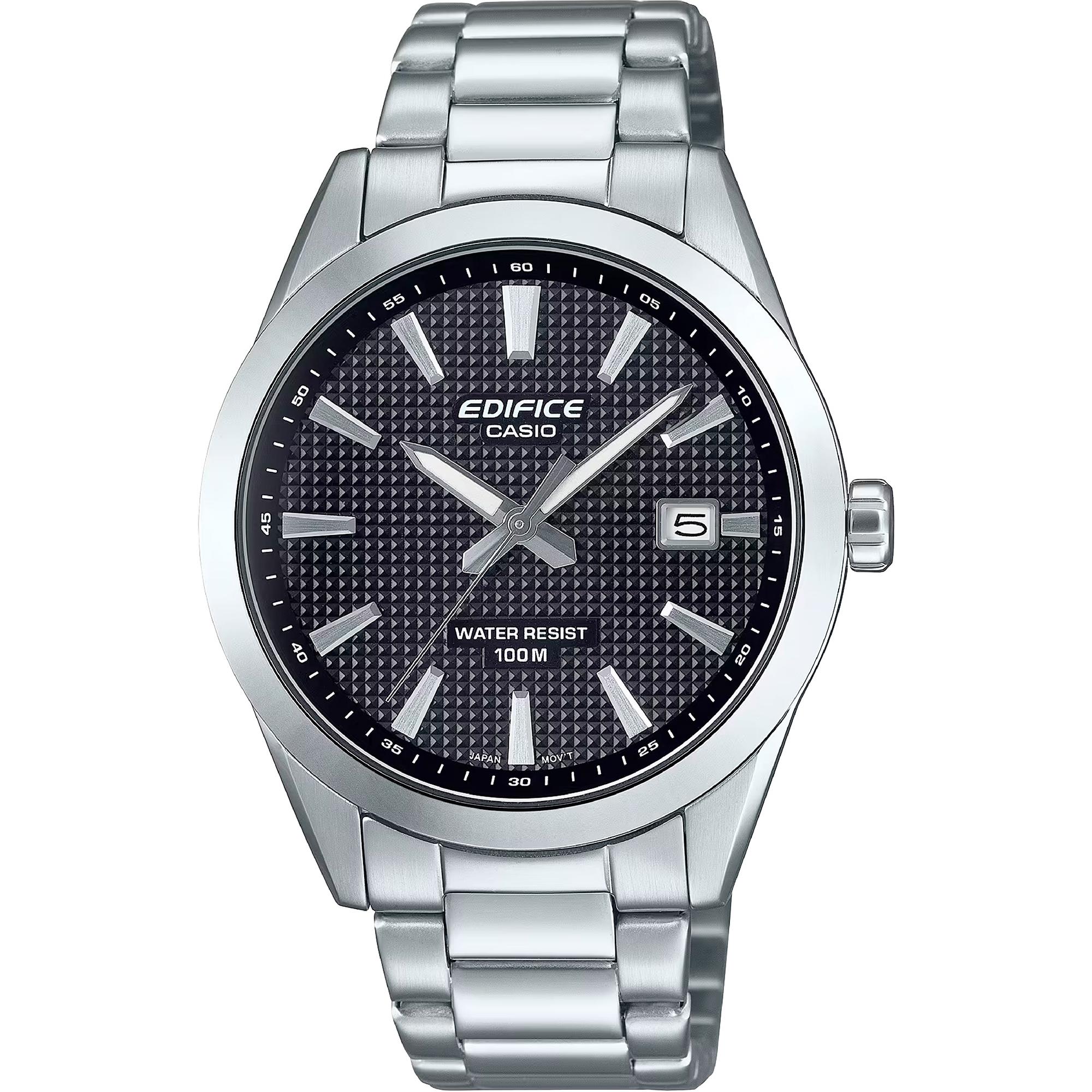Reloj de pulsera CASIO Edifice - EFV-160D-1AVEF correa color: Gris plata Dial Negro Hombre
