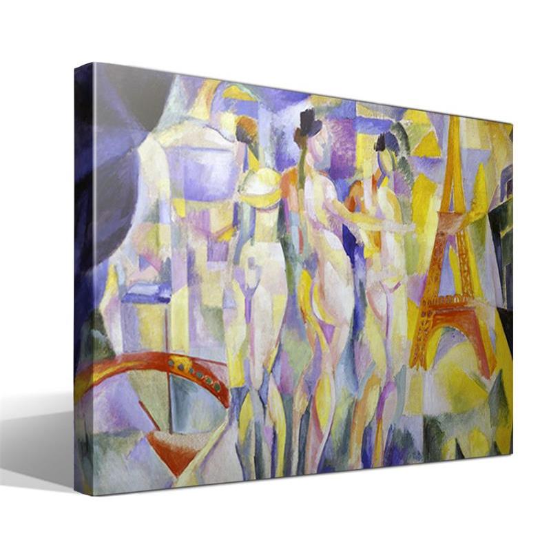 Cuadro Canvas La Ciudad de París de Robert Delaunay - Alta Resolución - Lienzo 100% Algodón - Bastidor de Madera - Fabricado en España