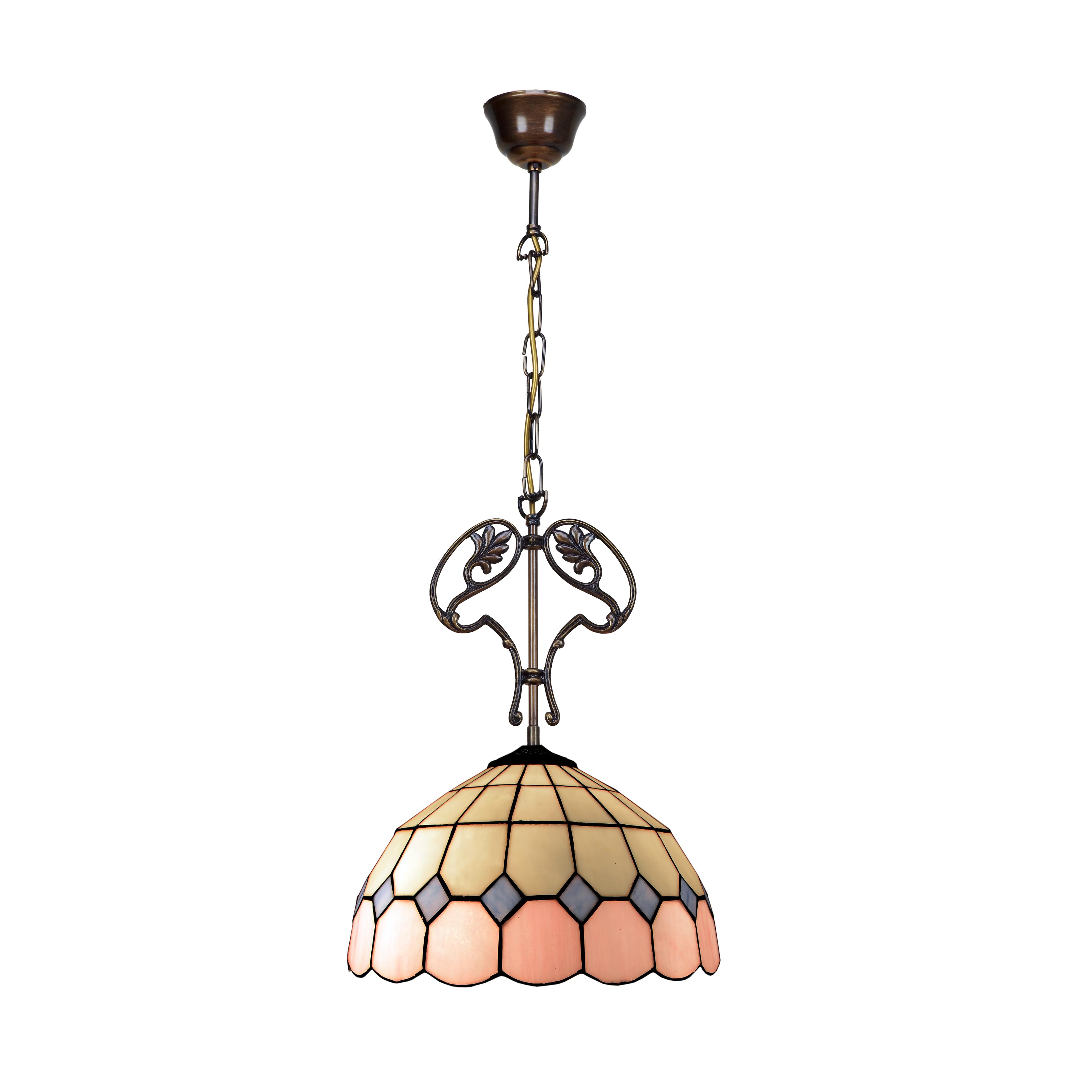 Colgante de techo con cadena y adorno fundición con pantalla diámetro 30cm Serie Pink FIJALO LG281466