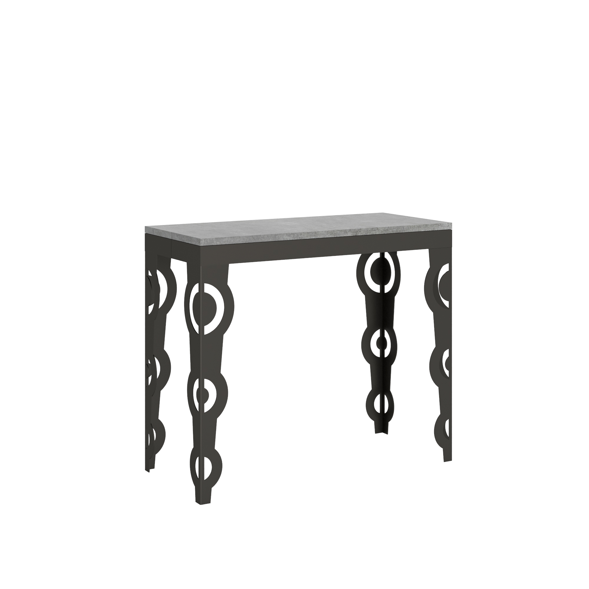 Consola extensible 90x40/300 cm Karamay Evolution Estructura de cemento Antracita - Itamoby