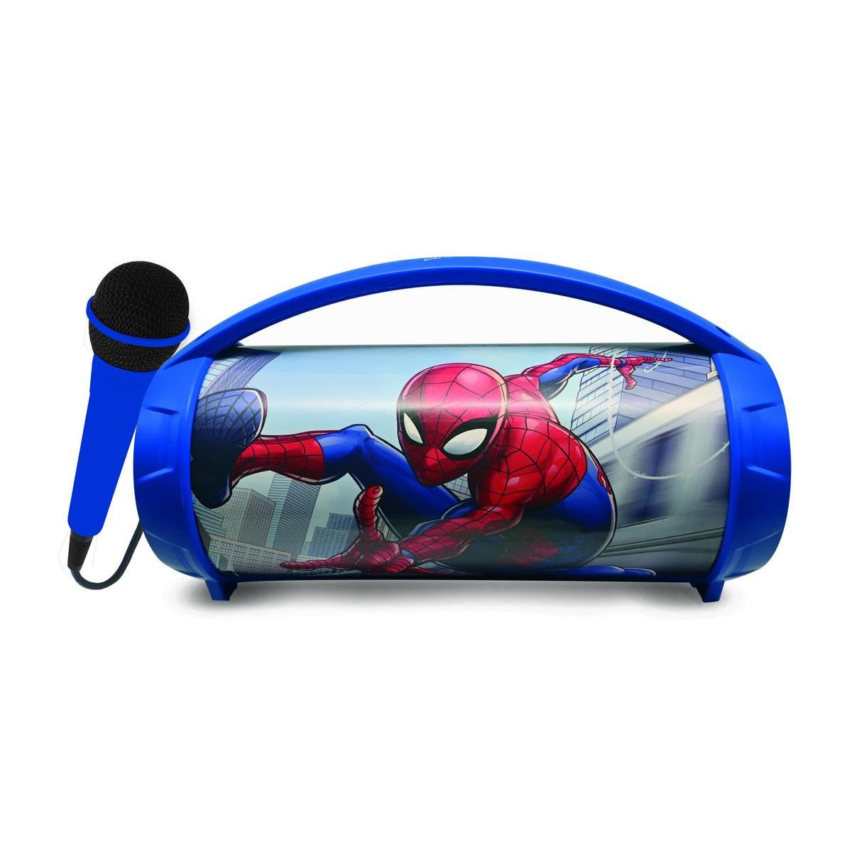 LEXIBOOK - Altavoz Spiderman de luz Bluetooth® Spider-Man con micrófono