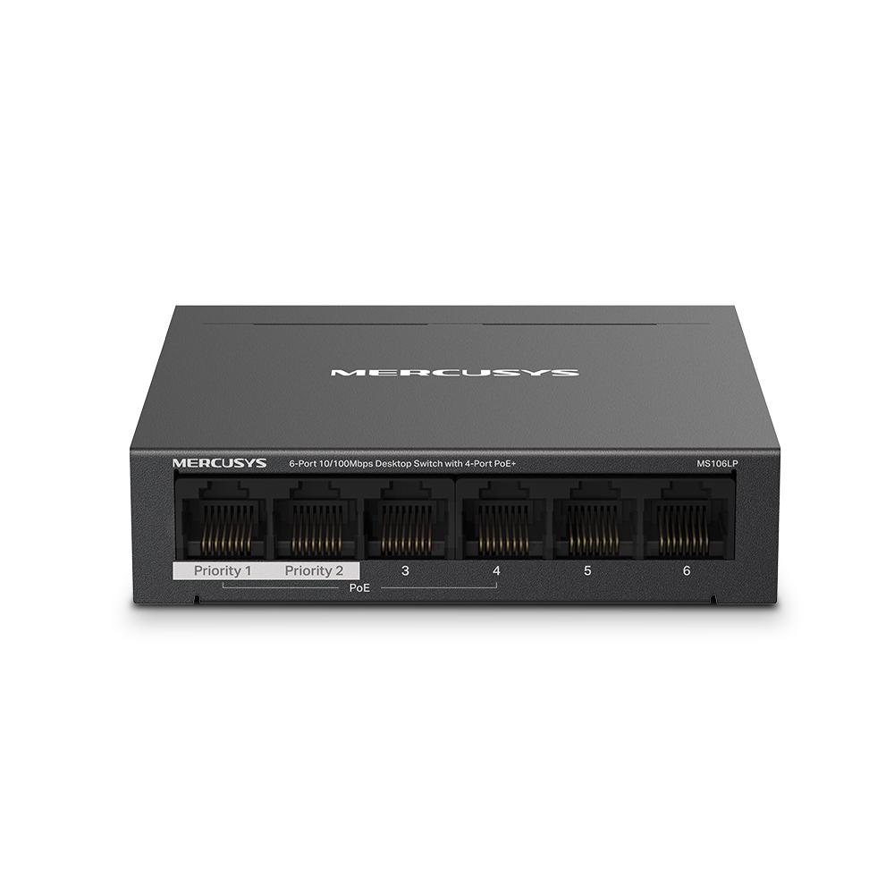 Mercusys ms106lp switch managed fast ethernet (10/100) power over ethernet (poe) black