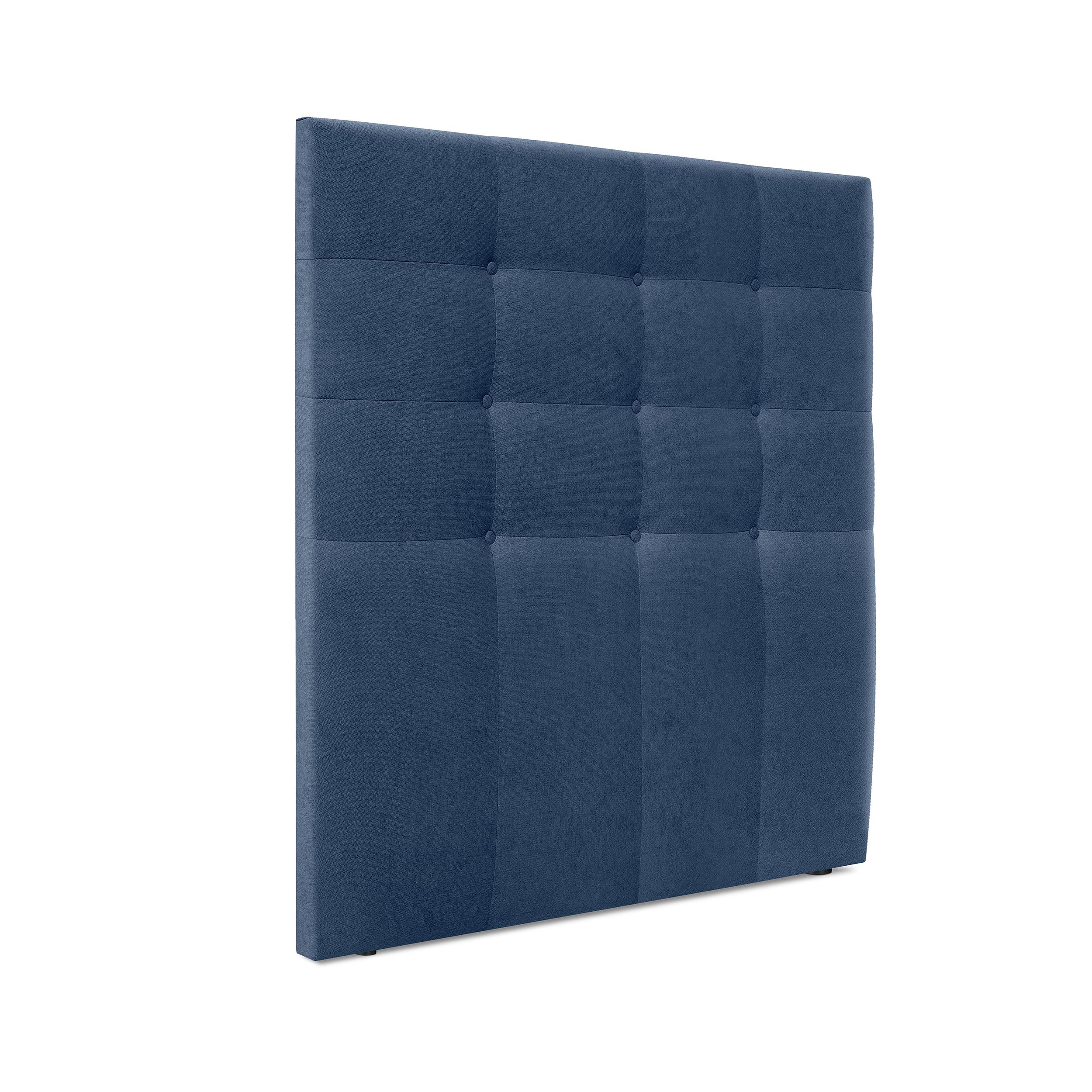DHOME Cabecero Capitoné hasta el Suelo Cabezal 8cm tapizado ACUALINE Tela y Polipiel para Cama Dormitorio (Azul Tela)