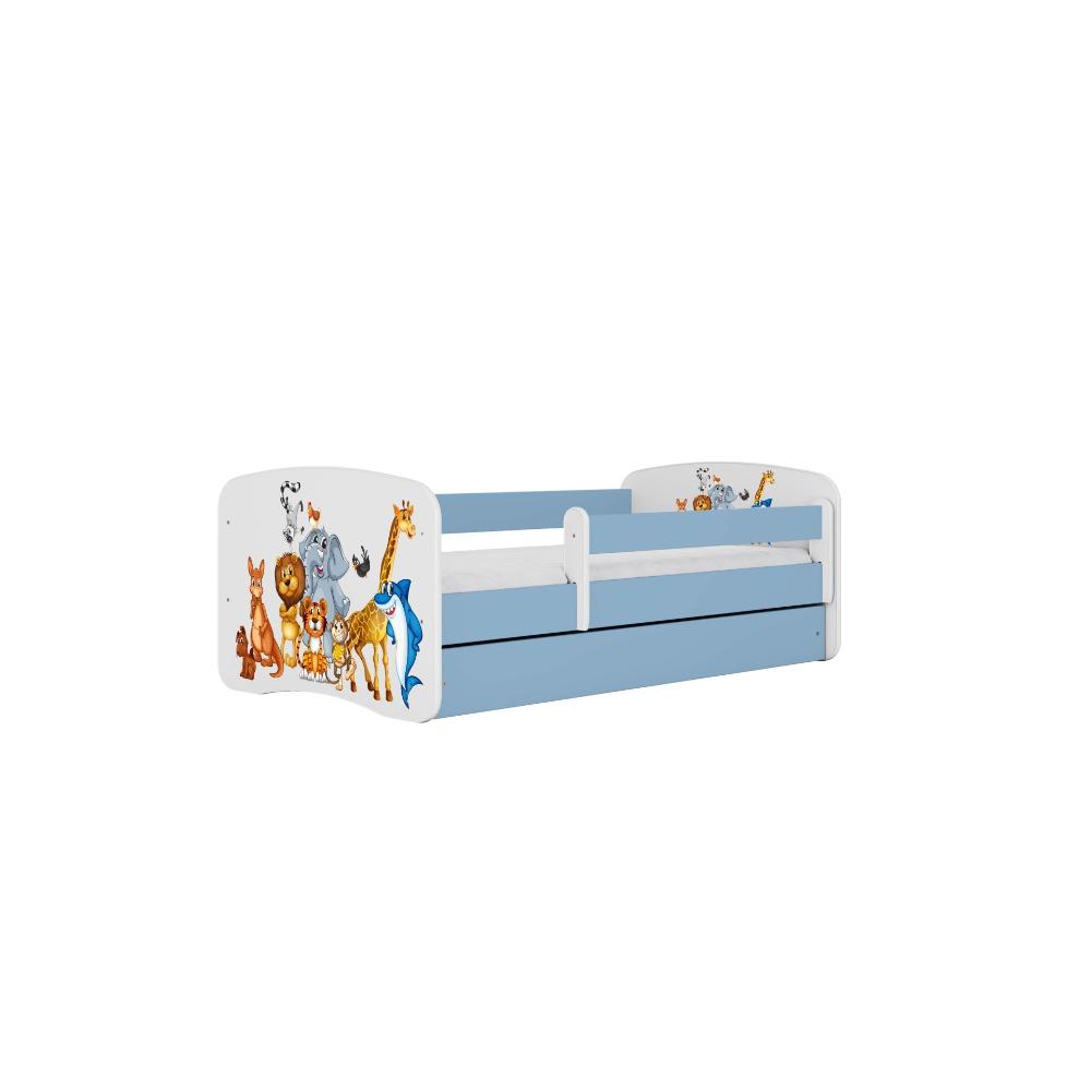 Cama 140 x70 cm Kocot Kids com colchão BabyDreams Animals Blue