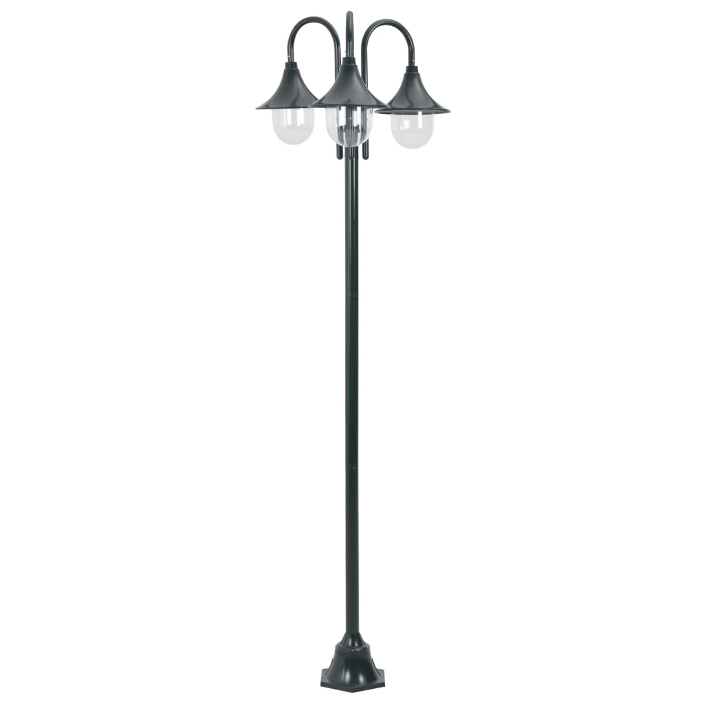 vidaXL Farolas de Jardín con 3 Luces Aluminio Bronce 220 cm Iluminación Patio Color Bronce,  Verde oscuro,  Blanco y mas