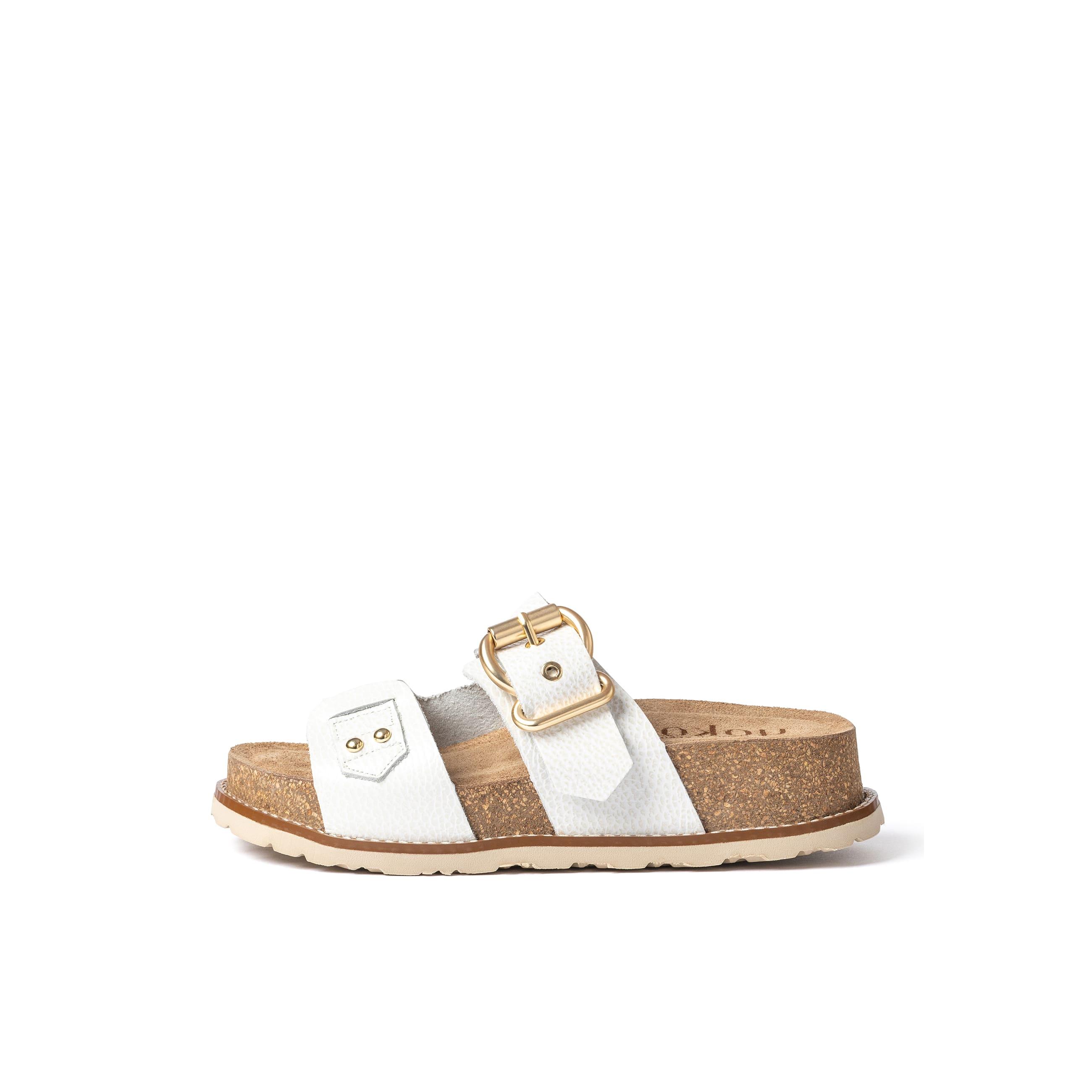 YOKONO Sandalia plataforma OCA-252 BLANCO | Zapatos mujer Primavera-Verano | Piel vacuna  Opak | 4 CM