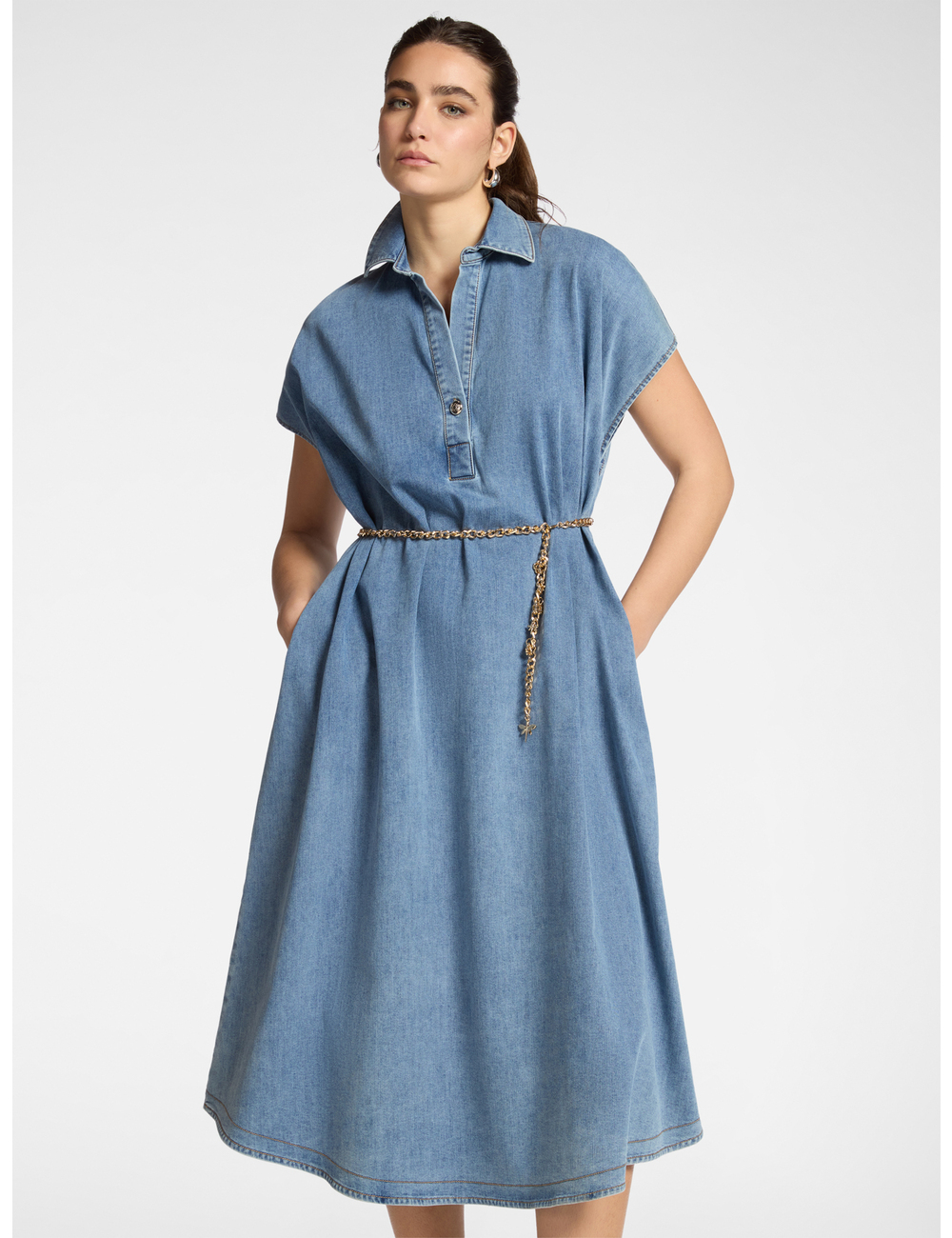 Elena Mirò - Vestido de denim con cinturón