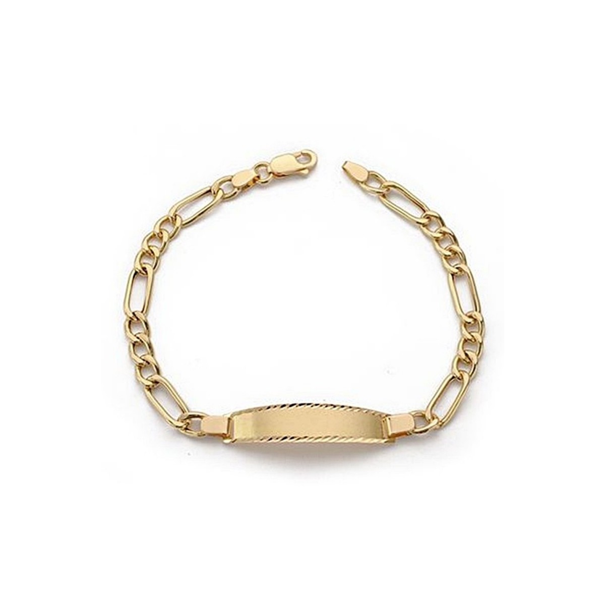 Esclava oro 18k cadena 18cm. eslabón alterno 3x1 cierre mosquetón niño