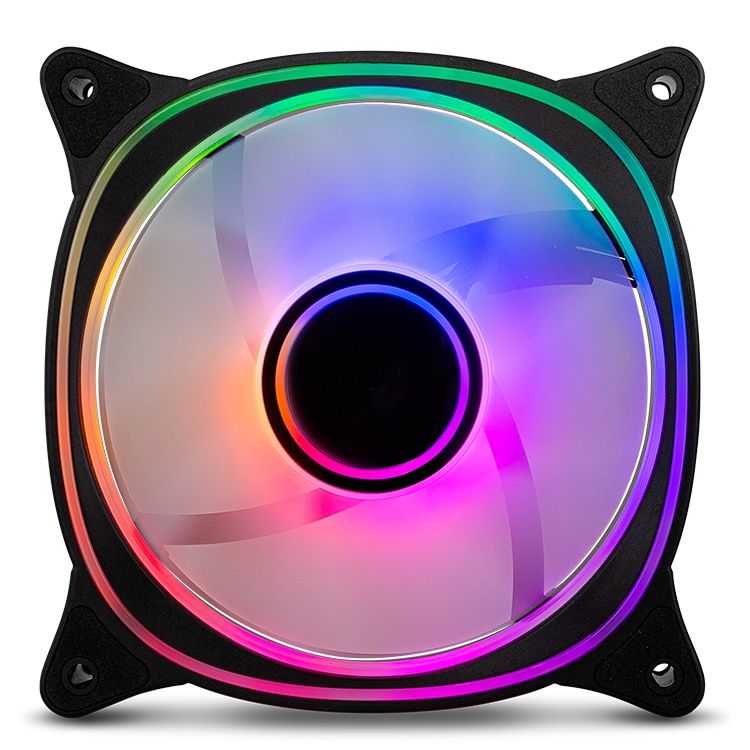 Nox - Ventilador 120 mm Hummer V Fan ARGB con iluminación espejo infinito, flujo de aire 30,7 CFM, 1.200 RPM, silencioso hasta 20,4 dB, diseño negro para caja de PC