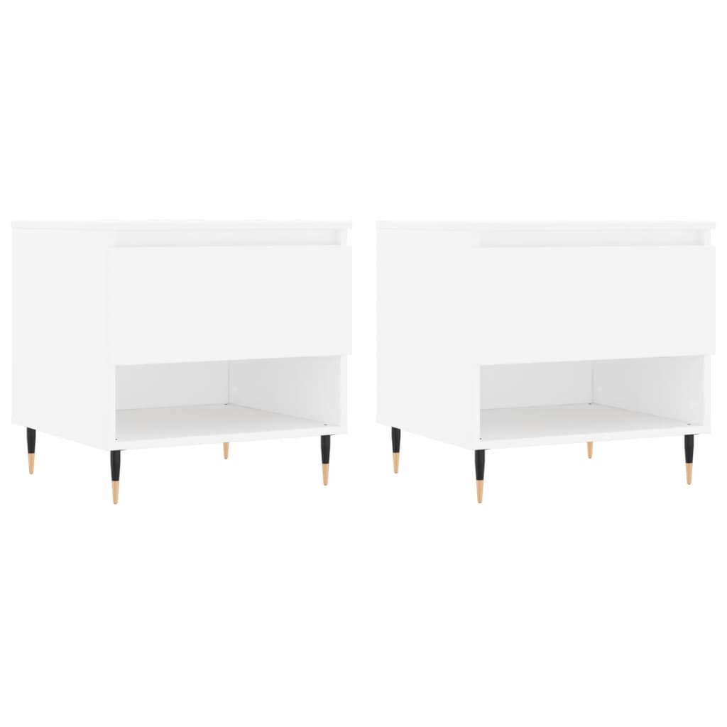 Vidaxl Mesas de Centro 2 Uds Madera de Ingeniería 50x46x50 Cm Blanco