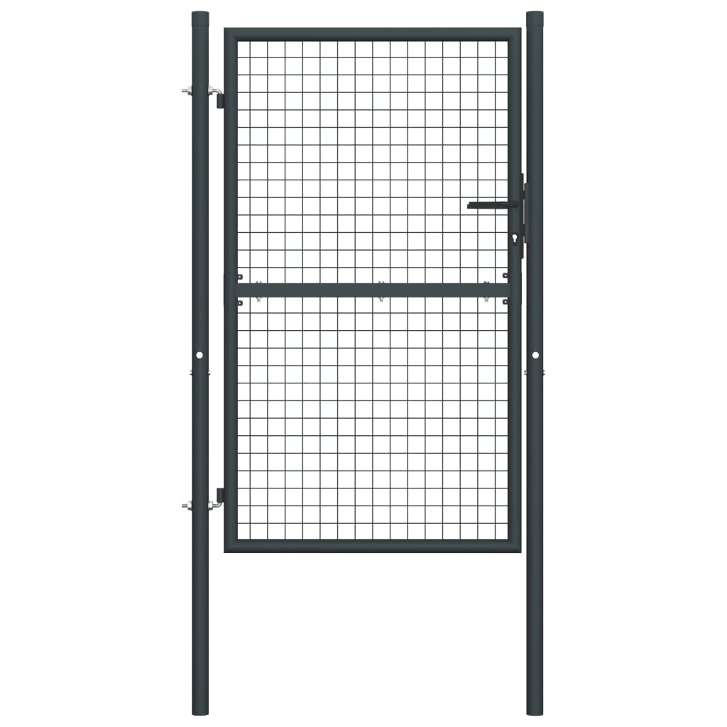 vidaXL Puerta de Malla de Jardín de Valla Acero Galvanizado Gris Dimensiones 100 x 125 cm,  100 x 175 cm,  100 x 200 cm y mas