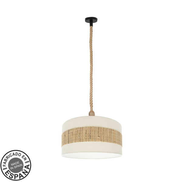 ABRILA  Colgante Con Pantalla Modelo Nicaragua Blanco Con Cuerda