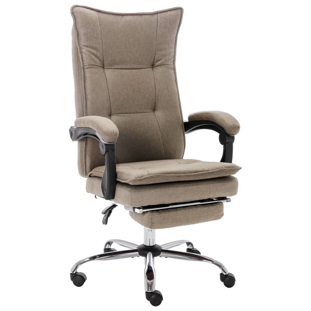 Silla de oficina de tela gris taupé  64 x 68 x (113 - 120) cm (ancho x profundo x alto)