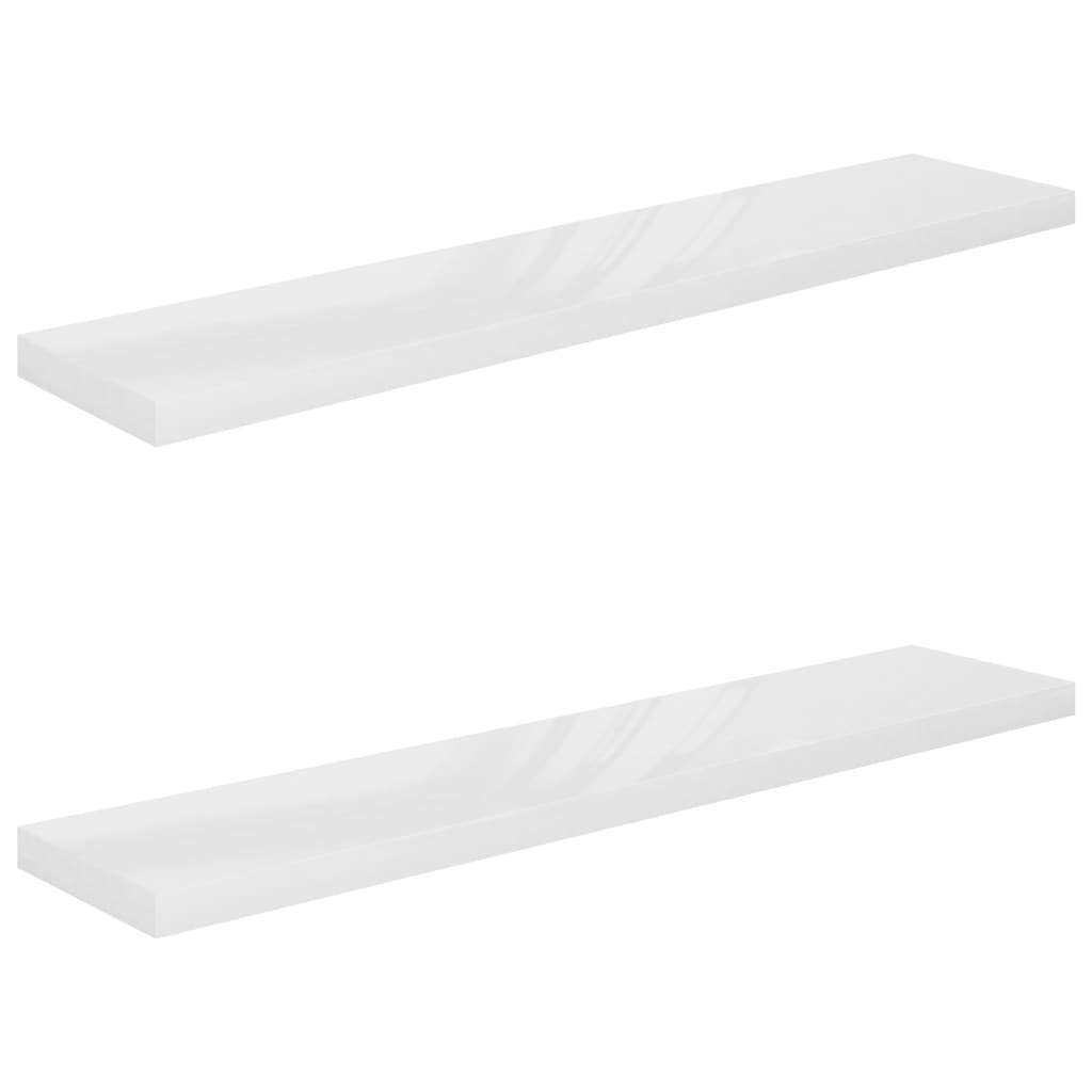 vidaXL Estante flotante pared 2 uds MDF 120x23,5x3,8 cm Blanco brillante, negro brillante, gris brillante Mueble Almacenaje Estantería para Oficina, Estudio, Dormitorio Estantería/Librería/ mueble de Almacenamiento