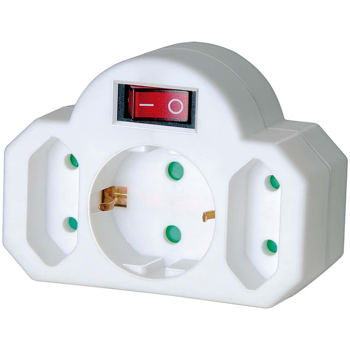 Brennenstuhl 149931 - Distribuidor con 3 tomas + interruptor, blanco