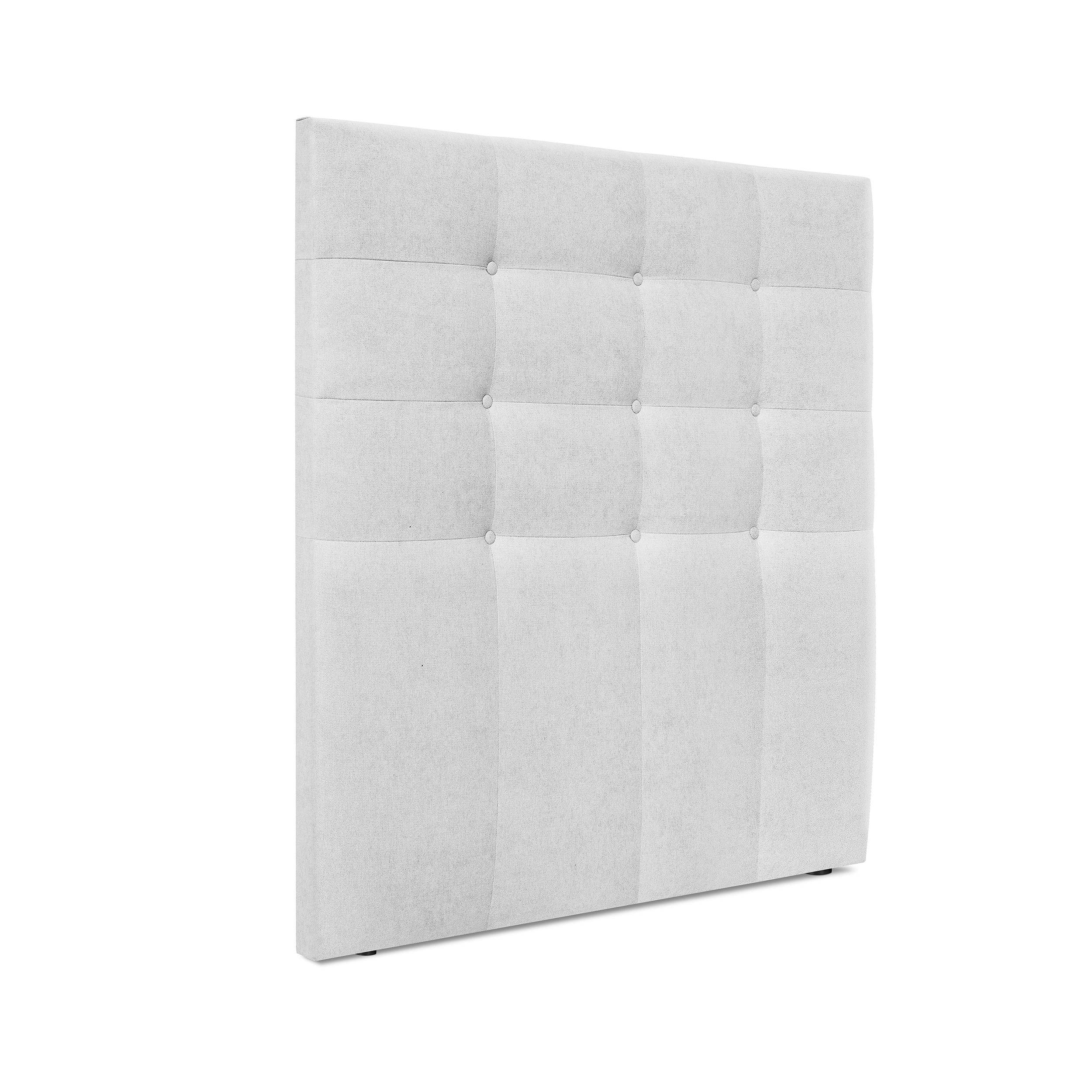 DHOME Cabecero Capitoné hasta el Suelo Cabezal 8cm tapizado ACUALINE Tela y Polipiel para Cama Dormitorio (Gris Perla Tela)