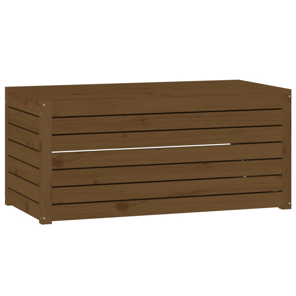 vidaXL Baúl de jardín madera maciza pino marrón miel 101x50,5x46,5 cm