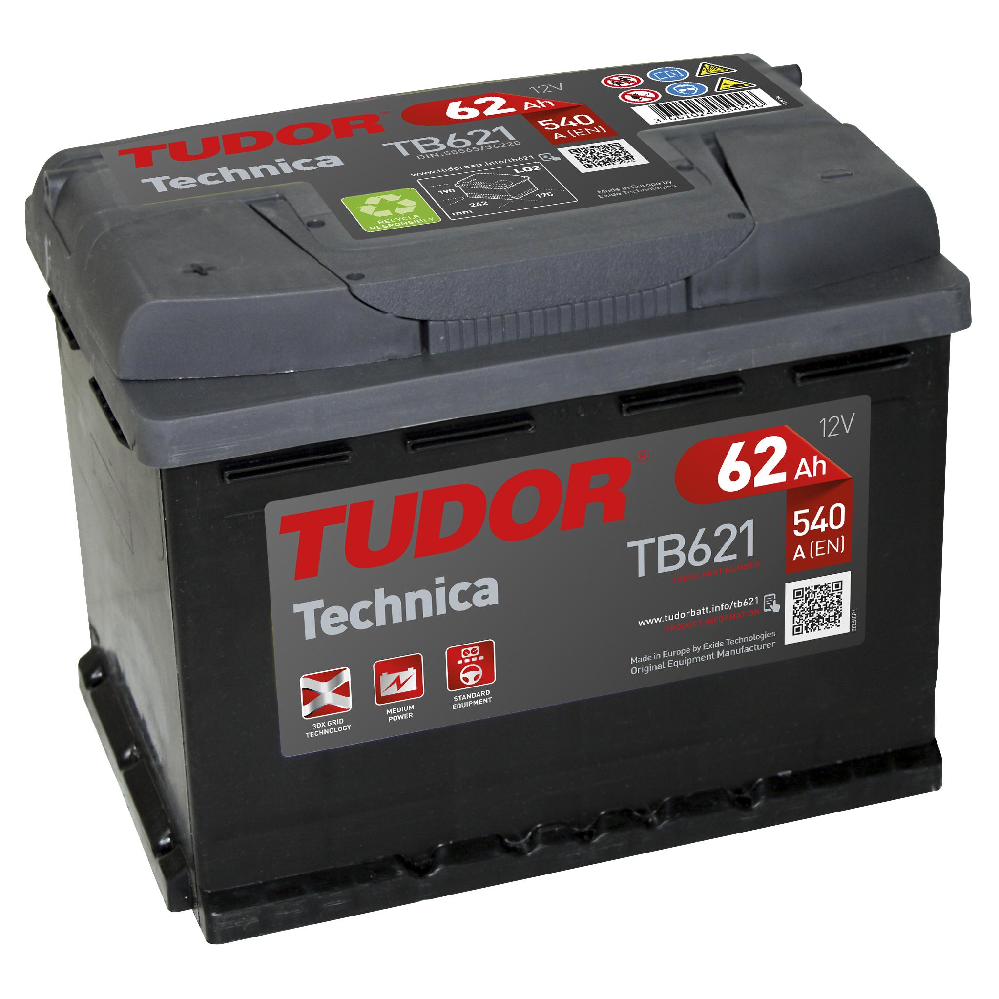 Tudor - Batería Tudor TB621 62.1 H5R - Alta Capacidad