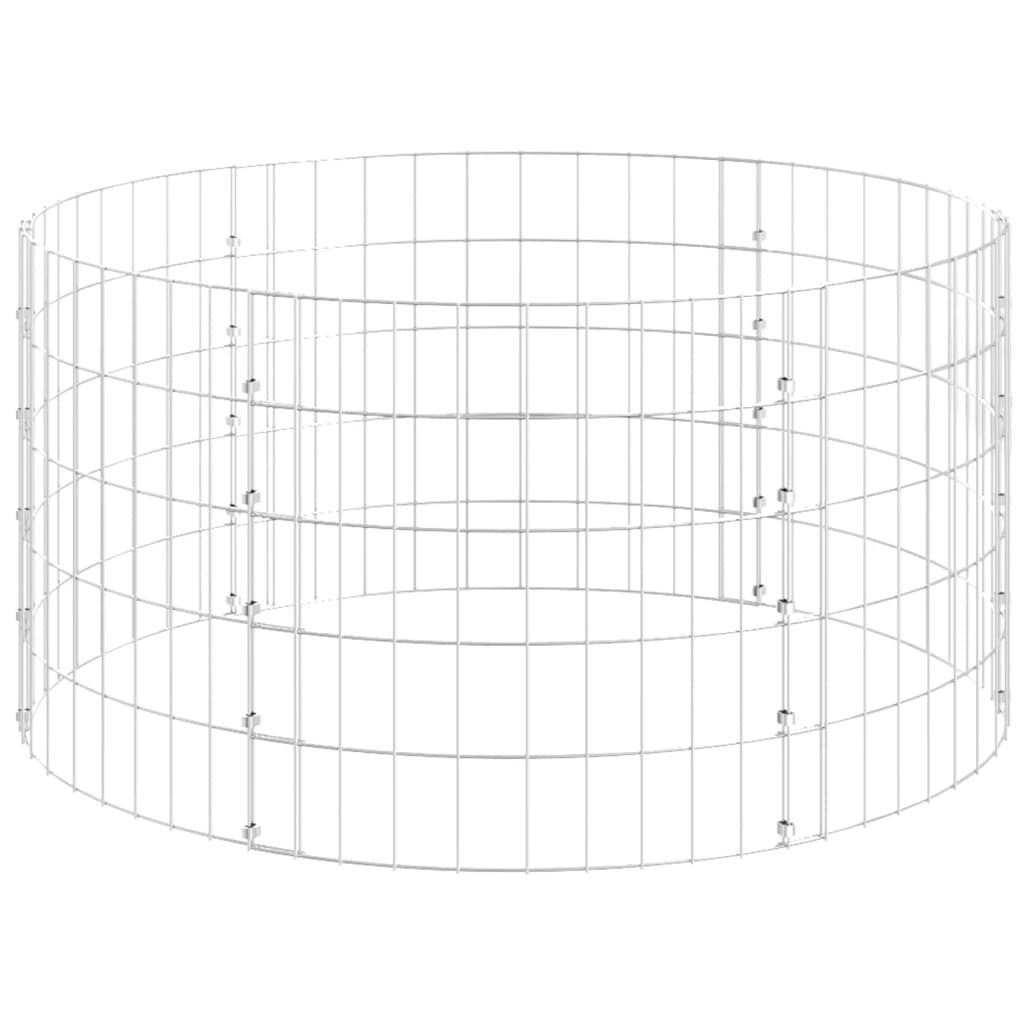 Vidaxl Poste Circular de Gaviones Acero Galvanizado Ø 30 X 50 Cm - Perfecto para Plantas y Animales