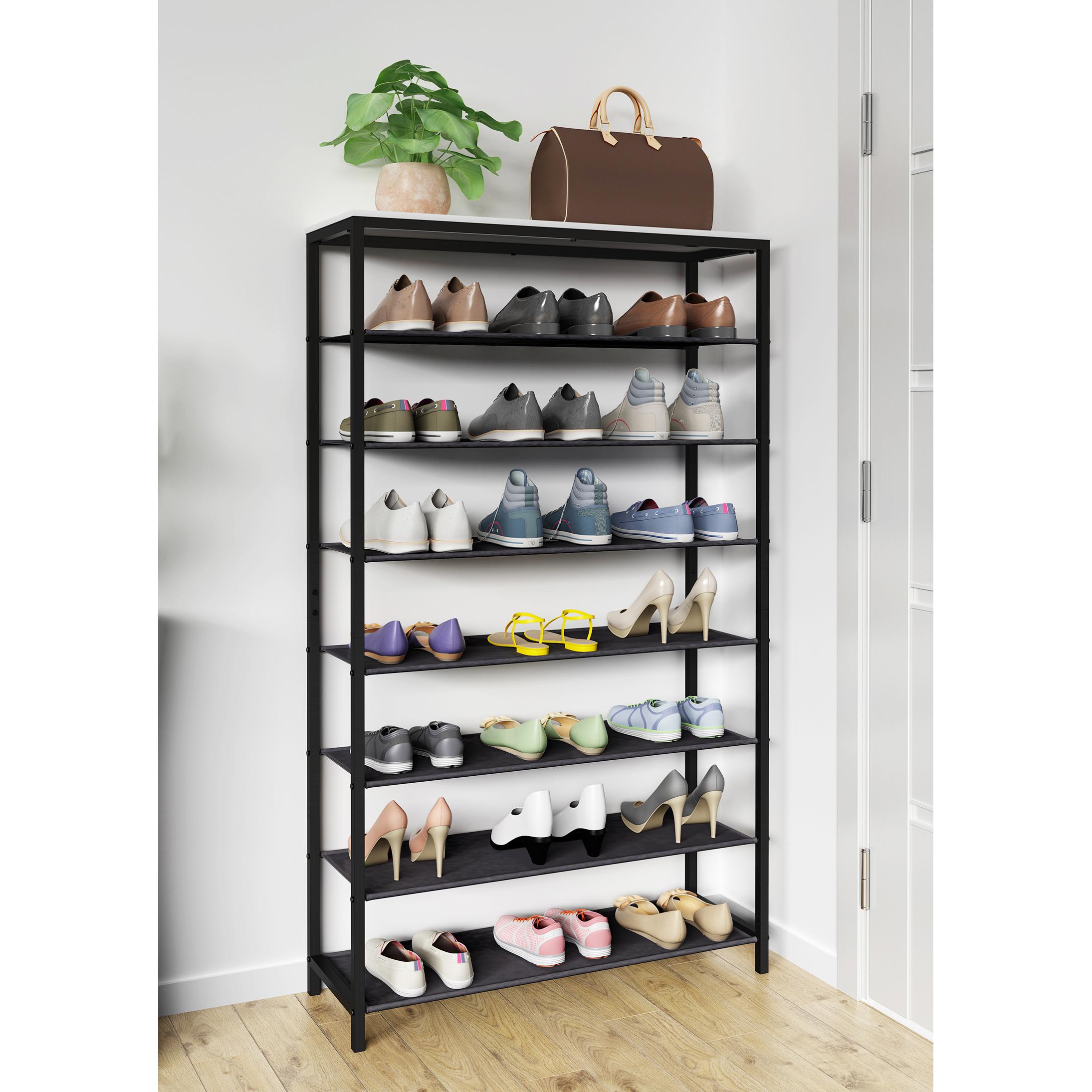 Zapatero metálico de madera Mueble zapatero Estantería 7 compartimentos Taliro Zapatero metálico de madera Mueble zapatero Estantería 7 compartimentos Taliro