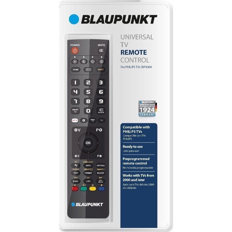 Mando Universal para TV Philips Blaupunkt BP3004 – Preprogramado, Sin Configuración y Compatible con Smart TV