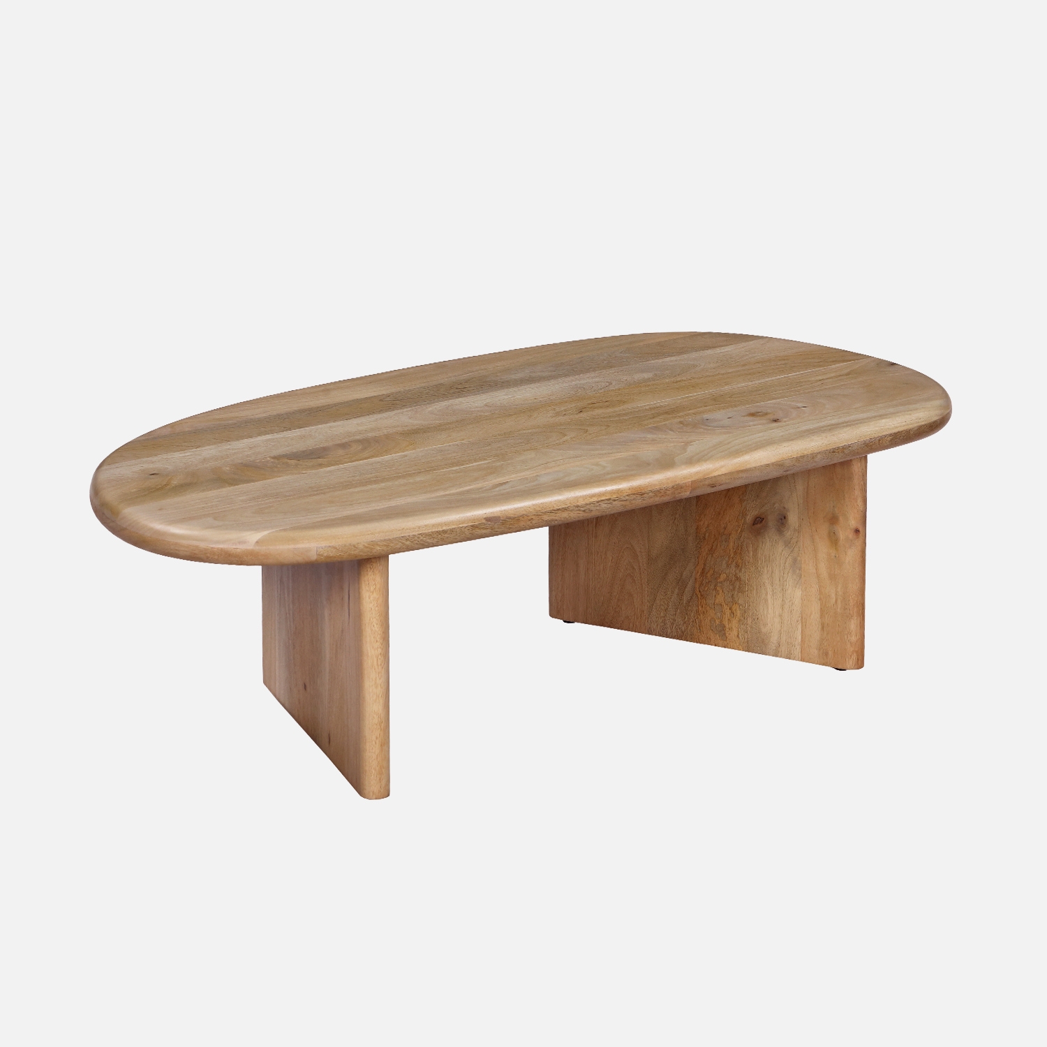 sweeek - Mesa de centro ovalada de madera de mango maciza , Shiva , 120x60x35