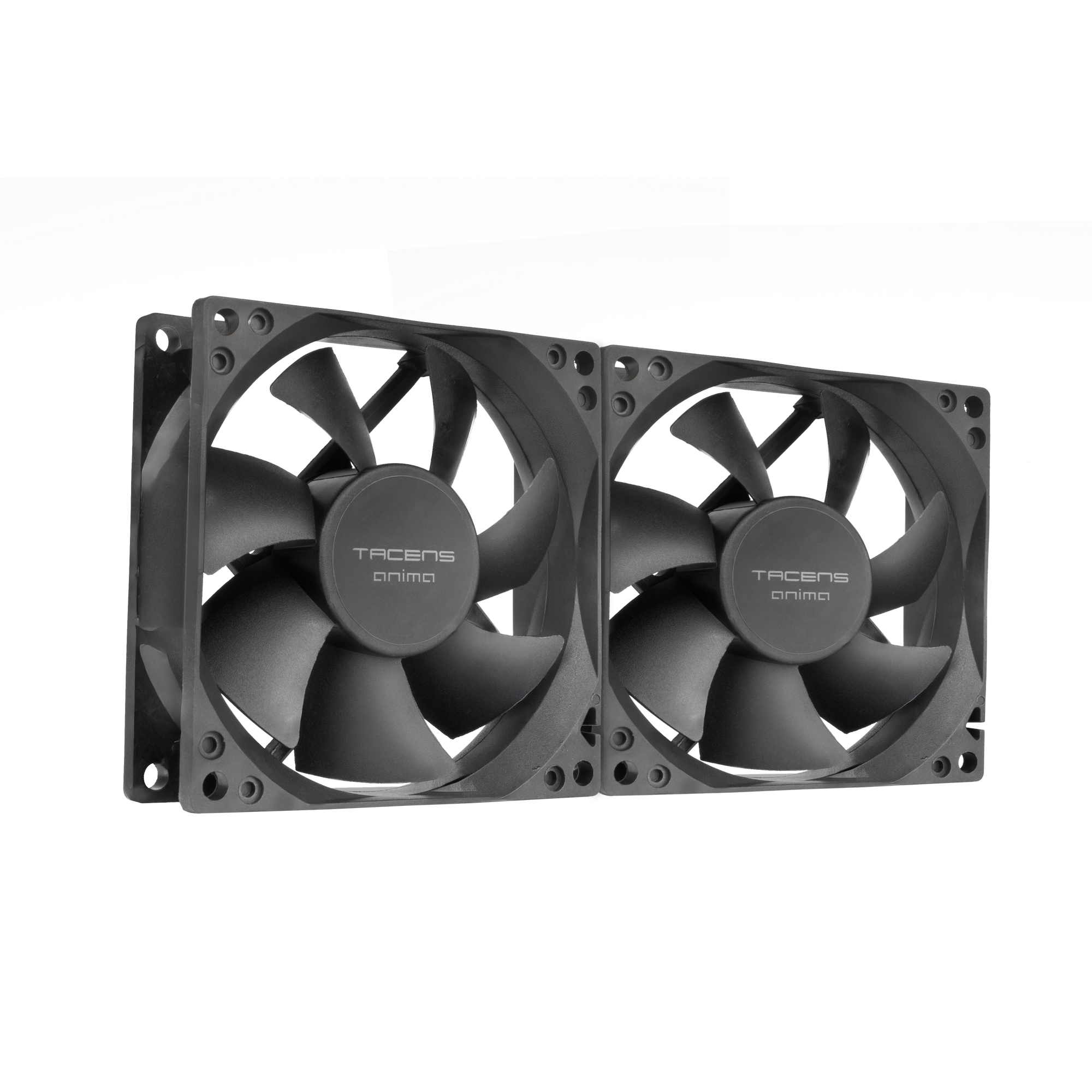 Tacens Anima AF8X2, Kit 2x Ventiladores 80mm, Funcionamiento Ultrasilencioso, Rodamientos FLUXUS, Flujo de Aire Optimizado, Estructura Reforzada Antivibraciones, Rendimiento Térmico Eficiente, Pack Ventiladores PC Negros