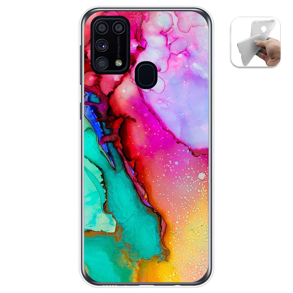 Tumundosmartphone Funda Gel Tpu para Samsung Galaxy M31 diseño Mármol 15 Dibujos
