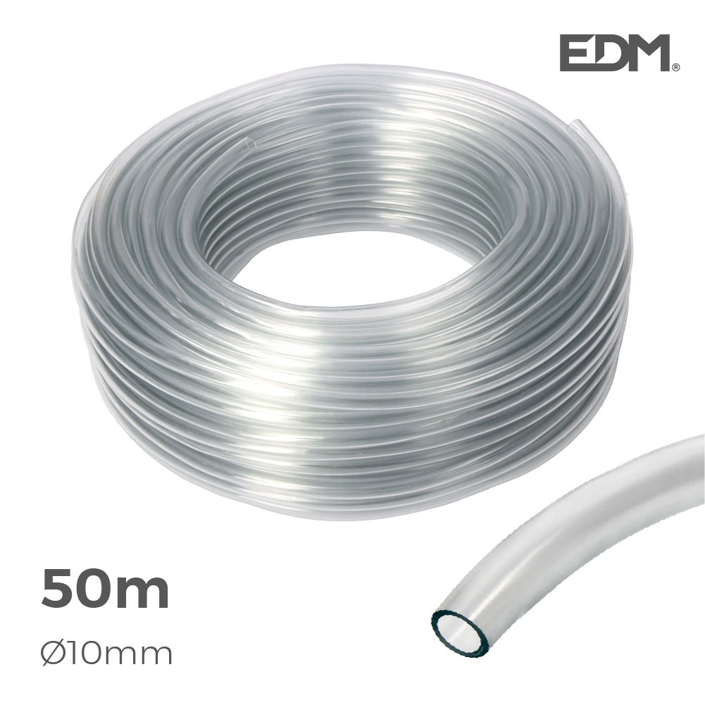 Edm Manguera Cristal Transparente 10mm Interior 14mm Exterior Rollo 50m