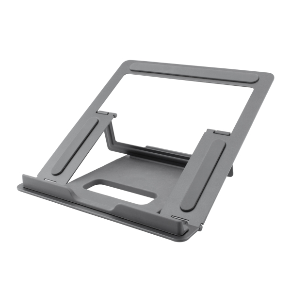 Coolbox atril02 soporte para portatil hasta 17” - aluminio - plegable - gomas antideslizantes - color gris