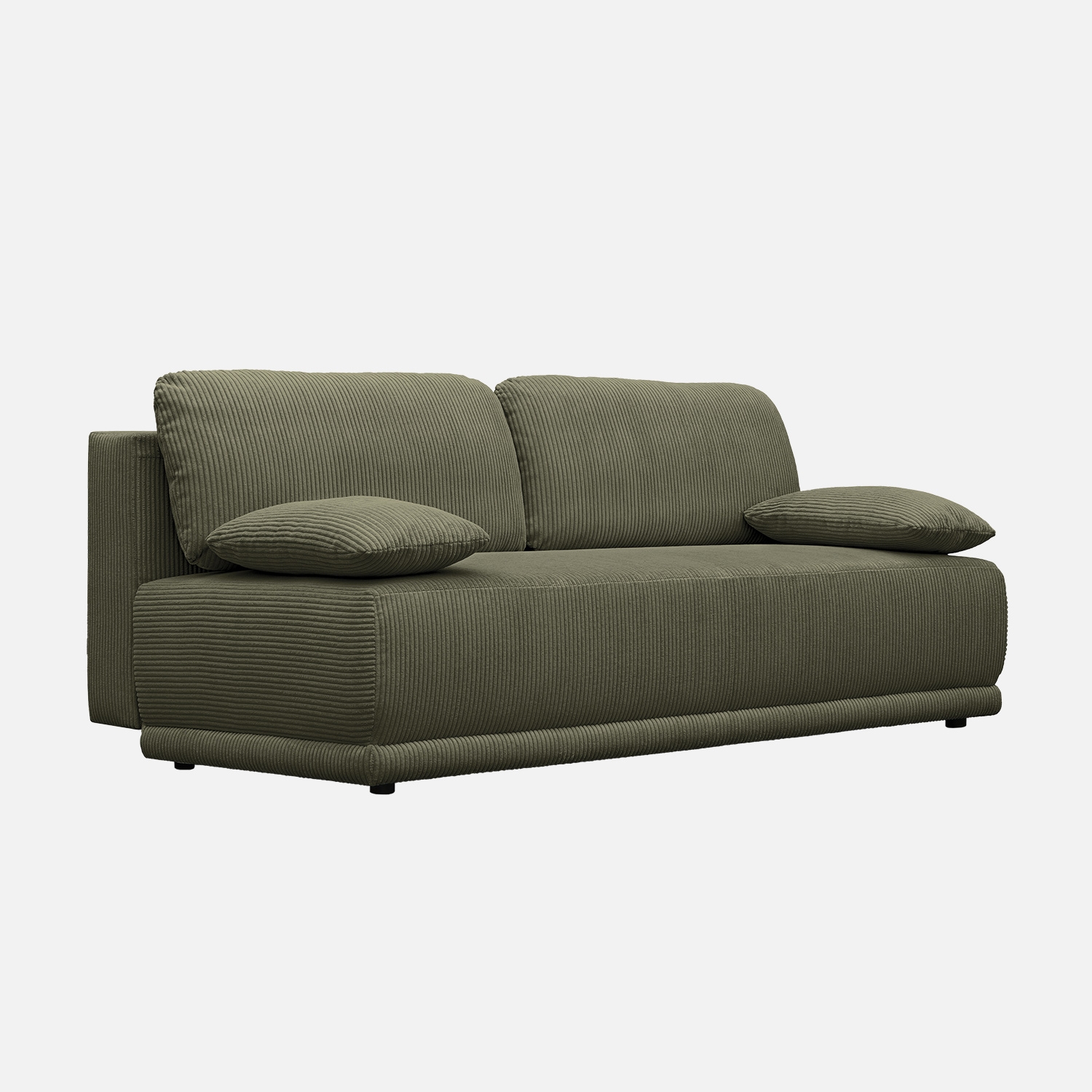 sweeek - Sofá cama en pana fina con baúl de almacenamiento, 3 plazas Antracita - 192x100x81 cm