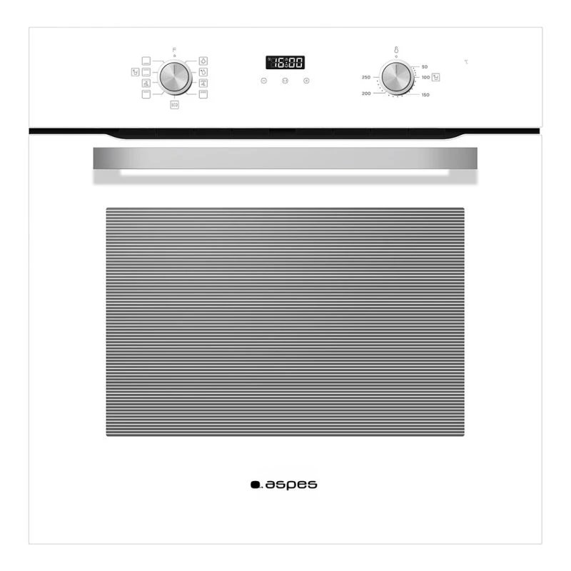 Horno Multifunción con Vapor Hidrolítico / Vapor ASPES AHM8700DCB 59cm Cristal blanco 70L  | Guías Telescópicas, Clase A