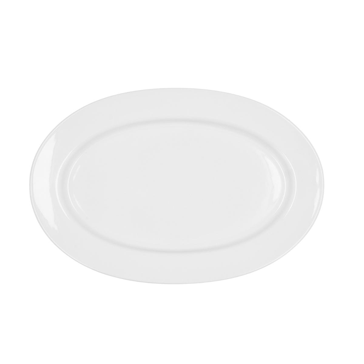 BIDASOA GLACIAL Fuente Oval Porcelana 32 X 22CM Blanco Brillo Acabado profesional de alta resistencia Apilable