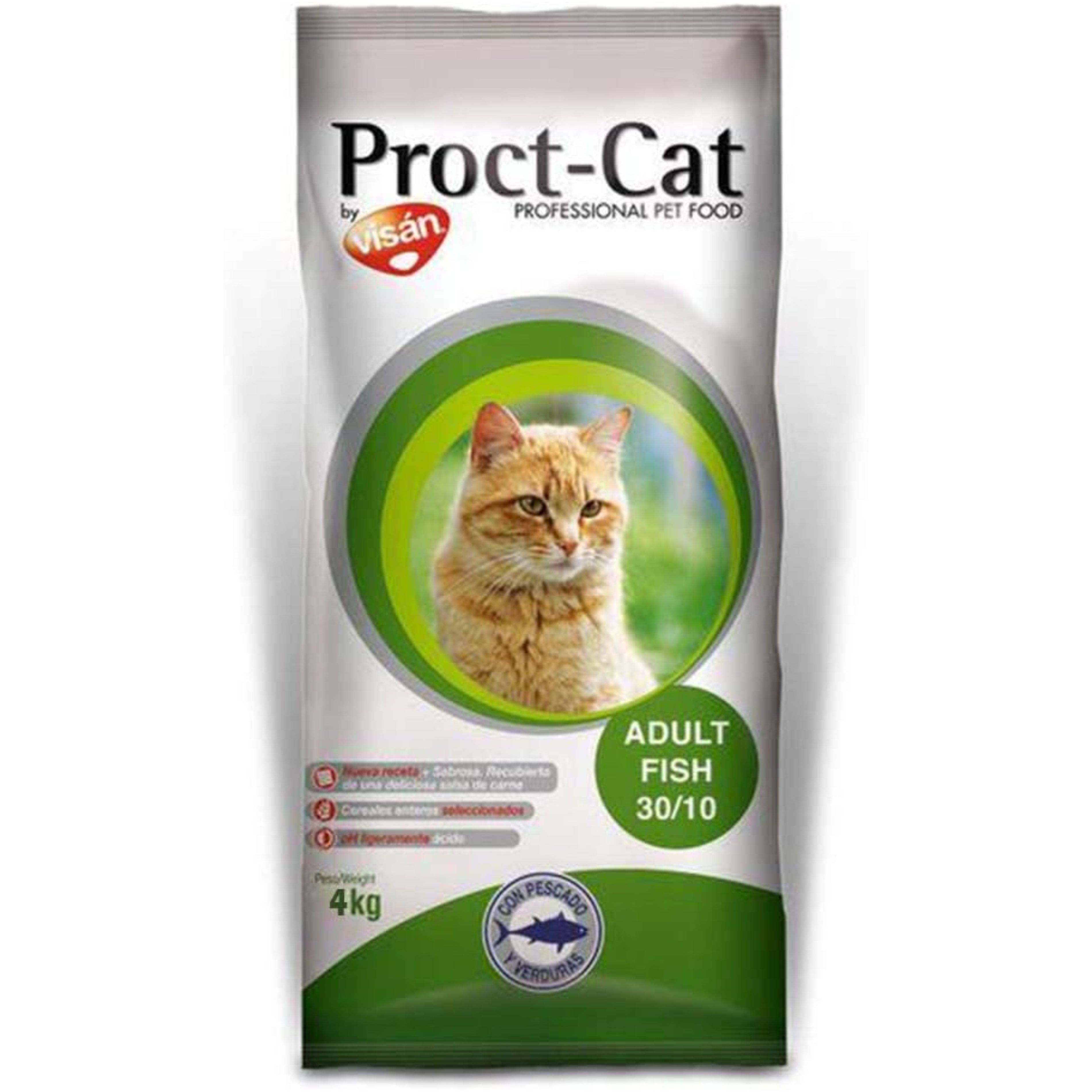 Proct Dog Proct-Cat Adult Fish & Vegetable 4 Kg - Comida para Gatos Adultos con Pescado y Verduras