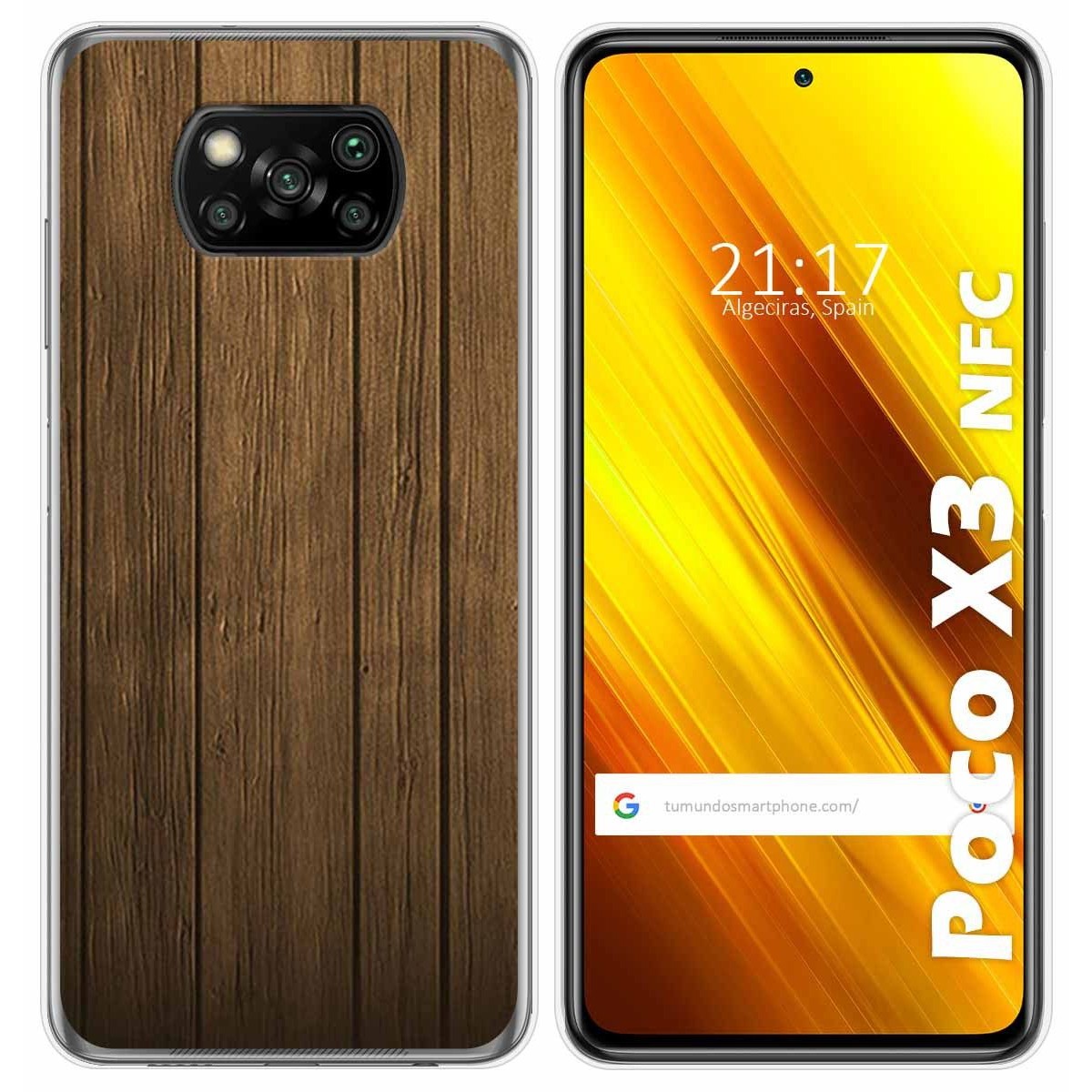 Tumundosmartphone Funda Gel Tpu para Xiaomi POCO X3 NFC / X3 PRO diseño Madera Dibujos