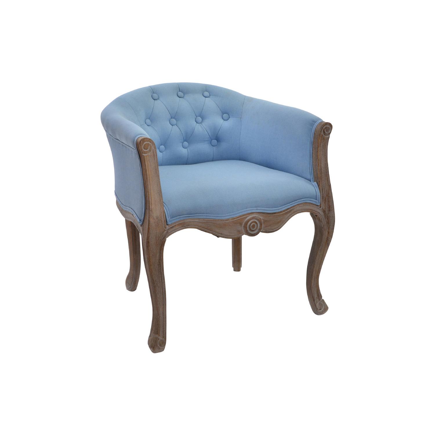 BUTACA POLIESTER RUBBERWOOD 58X56X69 AZUL FIJALO MB145833