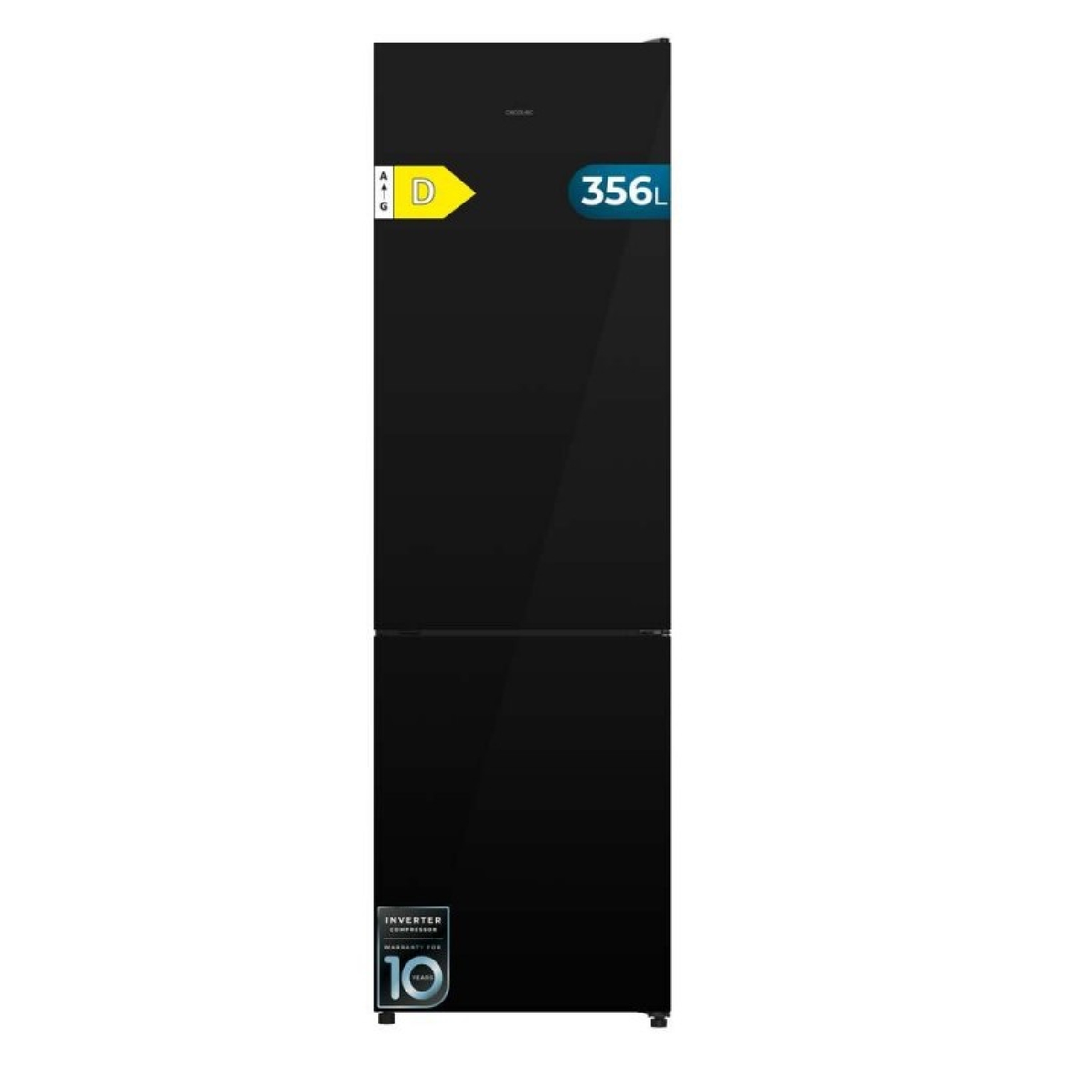 Cecotec Frigorífico Combi 356L Bolero CoolMarket Combi 356i Black Glass D. 200cm de Alto, 59,5 cm de Ancho, Clase E