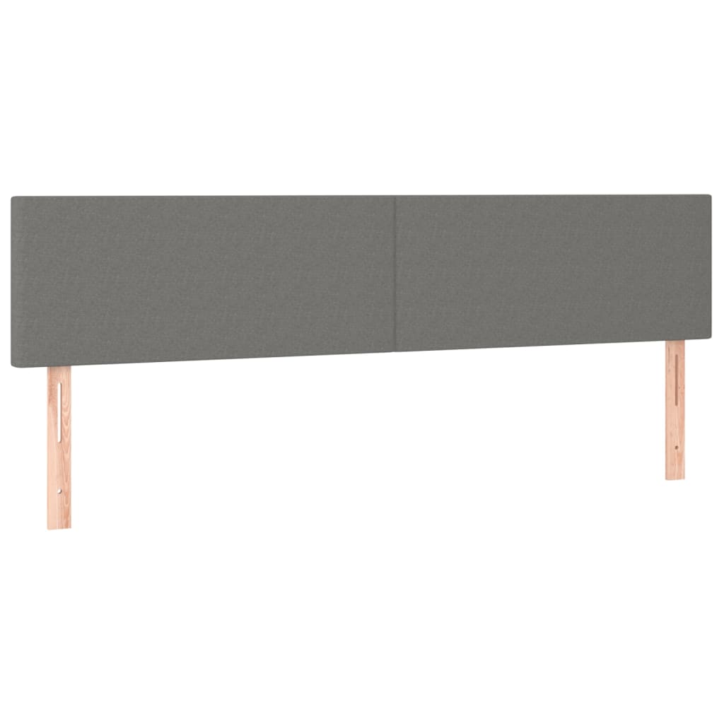 vidaXL Cabecero con LED de tela gris oscuro 200x5x78/88 cm
