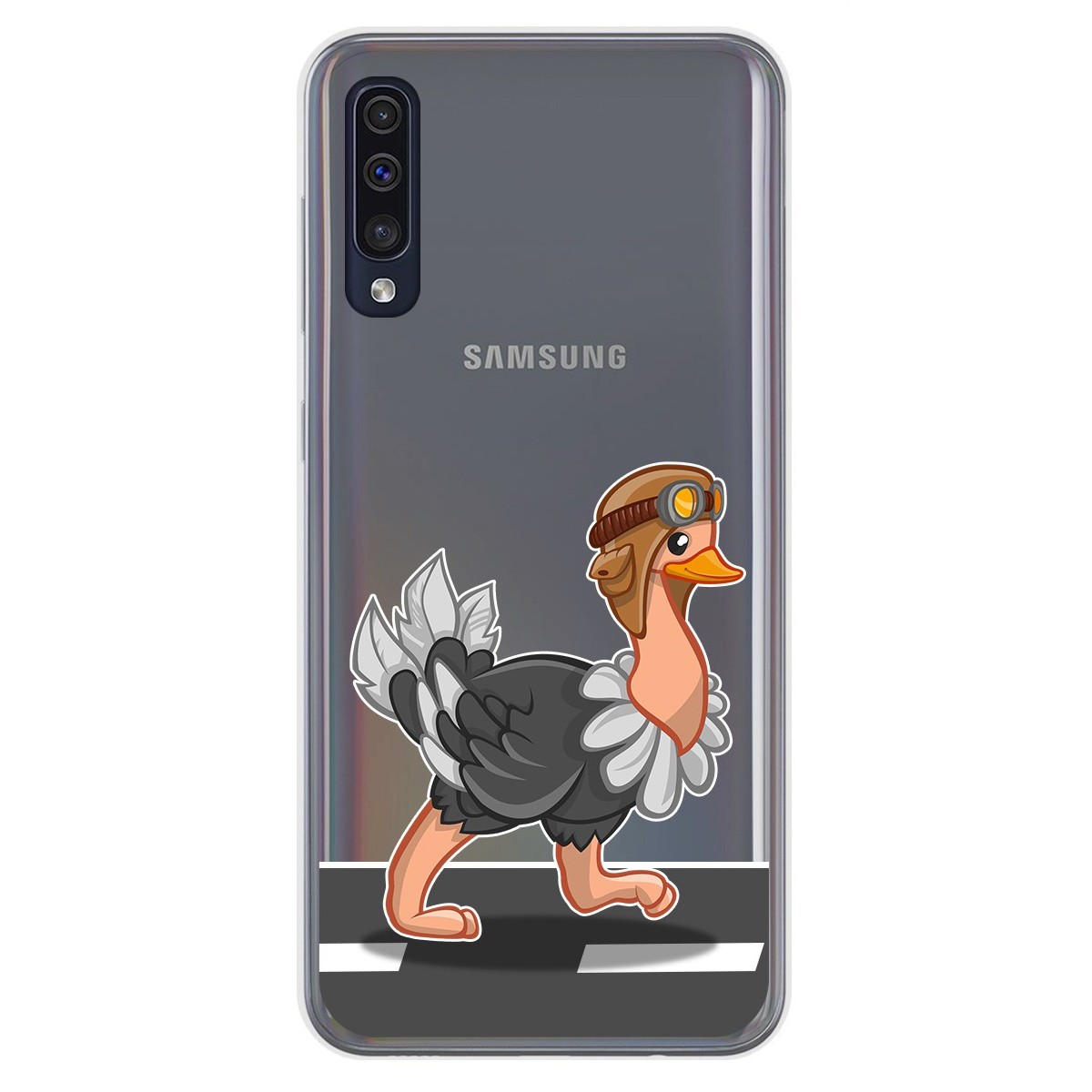 Tumundosmartphone Funda Gel Transparente Samsung Galaxy A50 Personalizada con Dibujo Avestruz