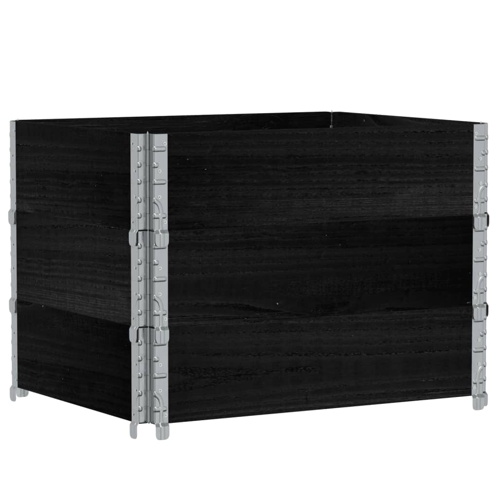 vidaXL Collares de palets 3 uds 80x60 cm Color Negro,  Gris,  Marrón oscuro y mas