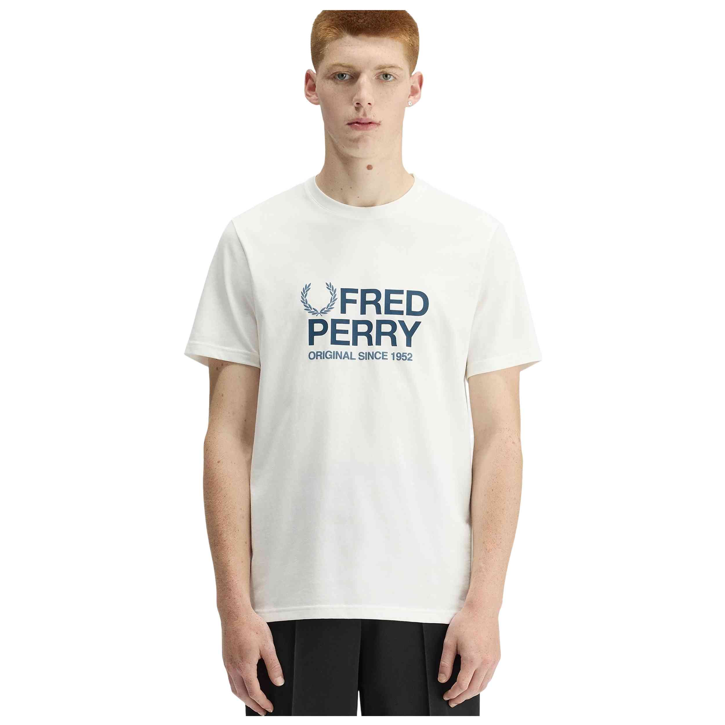 Camiseta De Manga Corta Fred Perry modelo M240612901 para hombre y mujer en color Blanco
